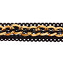 Gold Fishnet Chain Choker Necklace - Black,