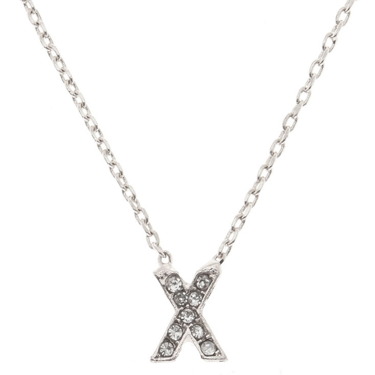 Claire's Collier clouté couleur argenté avec initiale X