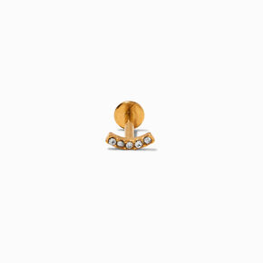 Gold-tone Titanium Crystal Curve 16G Threadless Helix Earring,