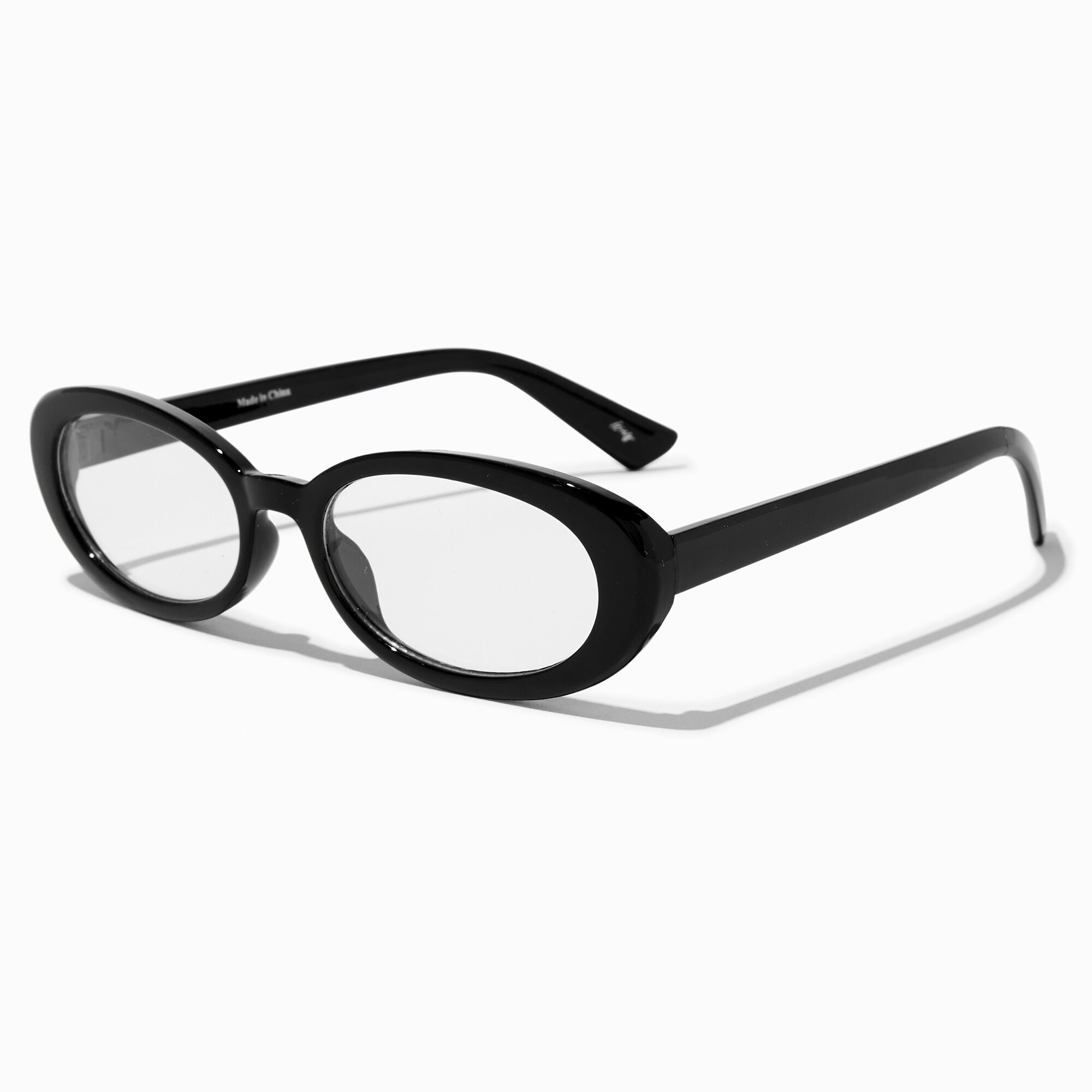 Claire's Lunettes ovales noires avec verres transparents avec réduction de la lumière bleue