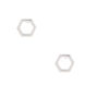 Sterling Silver Open Hexagon Stud Earrings,