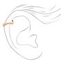Gold 20G Embellished Half Moon Cartilage Clicker Earring,