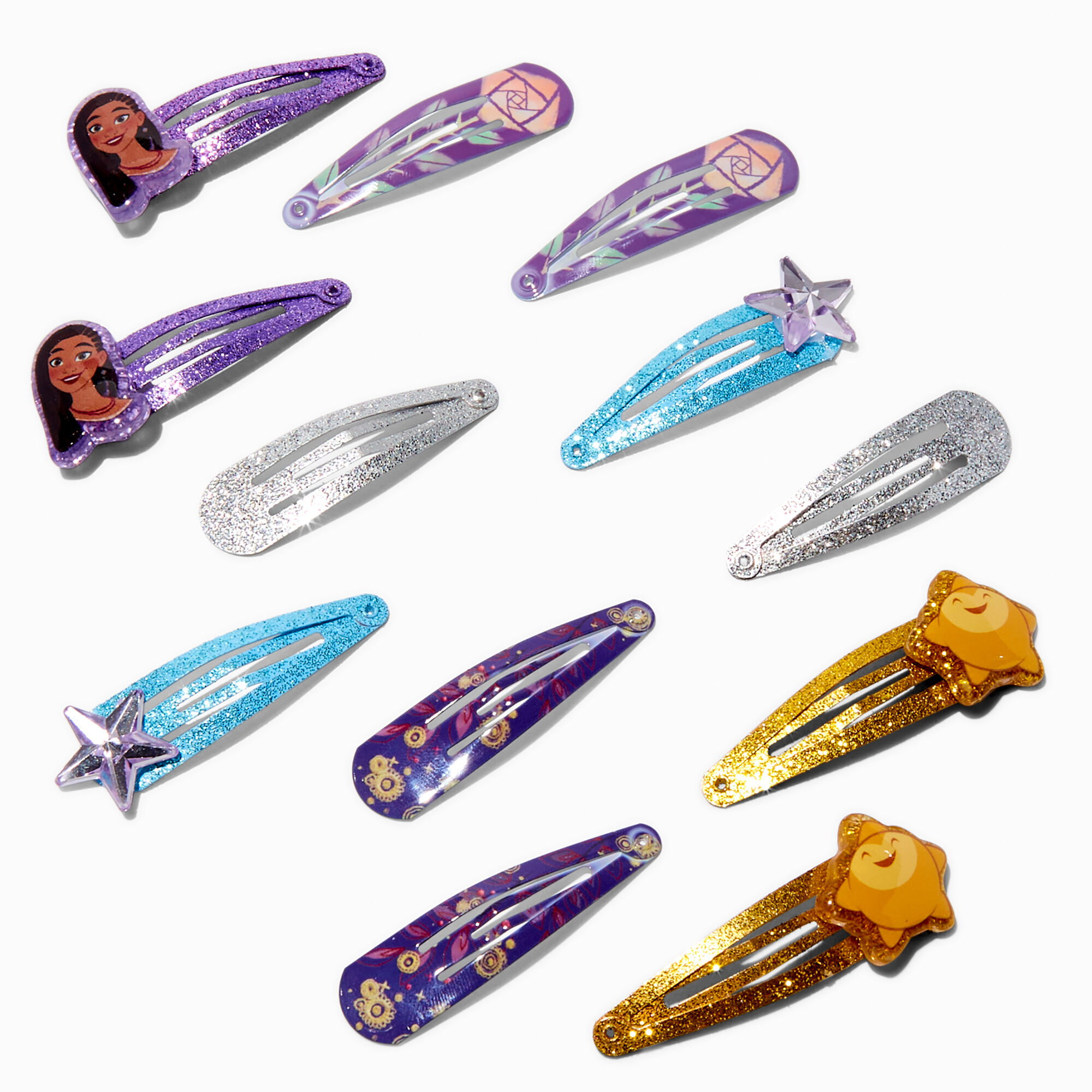 Barrettes clic clac ©Disney Wish en exclusivité chez Claire's – Lot de 12,