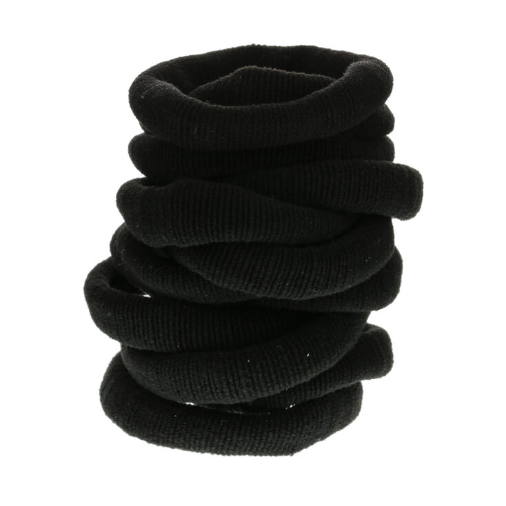 Chunky Non Metal Hair Bobbles - Black, 12 Pack,