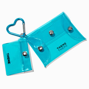T H E M E x Claire&#39;s Blue Heart Keychain Pouch - 2 Pack,