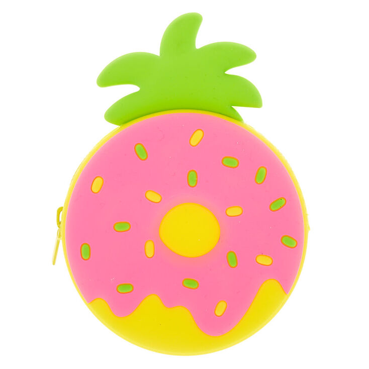 Claire's Porte-monnaie en silicone ananas et donut rose