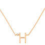 Gold Stone Initial Pendant Necklace - H,