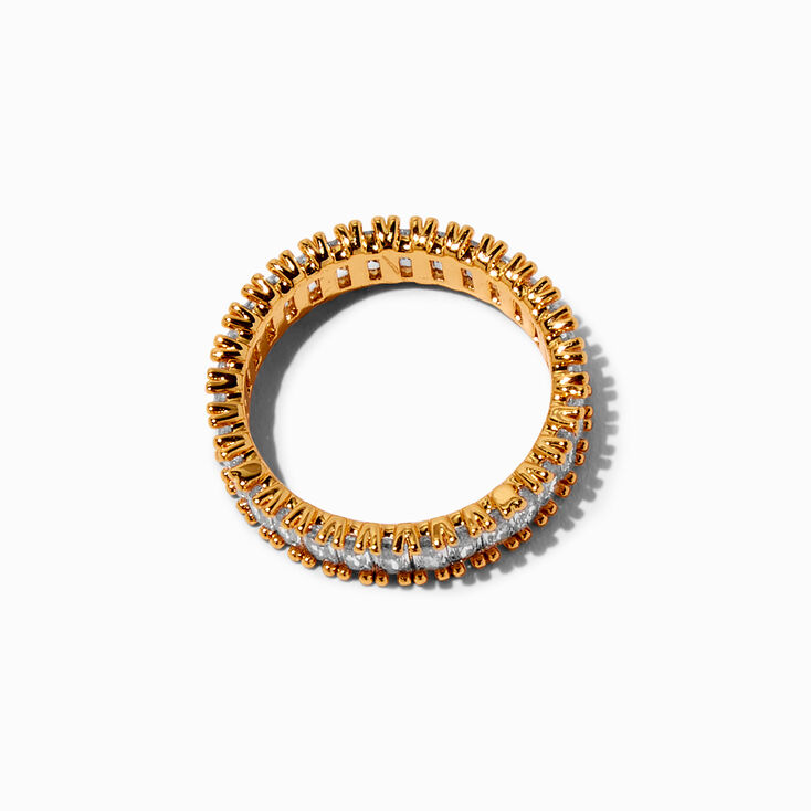 C LUXE by Claire&#39;s 18k Yellow Gold Plated Cubic Zirconia Eternity Ring,