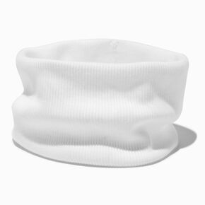 White Flat Ribbed Headwrap,