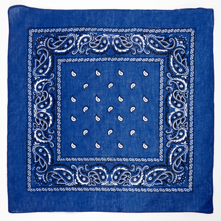 Bandeau bandana motif cachemire - Bleu roi,