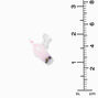 Silver 0.5&quot; Pink Bubble Tea Clip On Drop Earrings,