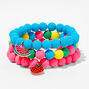 Claire&#39;s Club Matte Rainbow Beaded Stretch Bracelets &#40;3 pack&#41;,