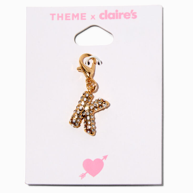 T H E M E x Claire&#39;s Gold-tone K Initial Charm,