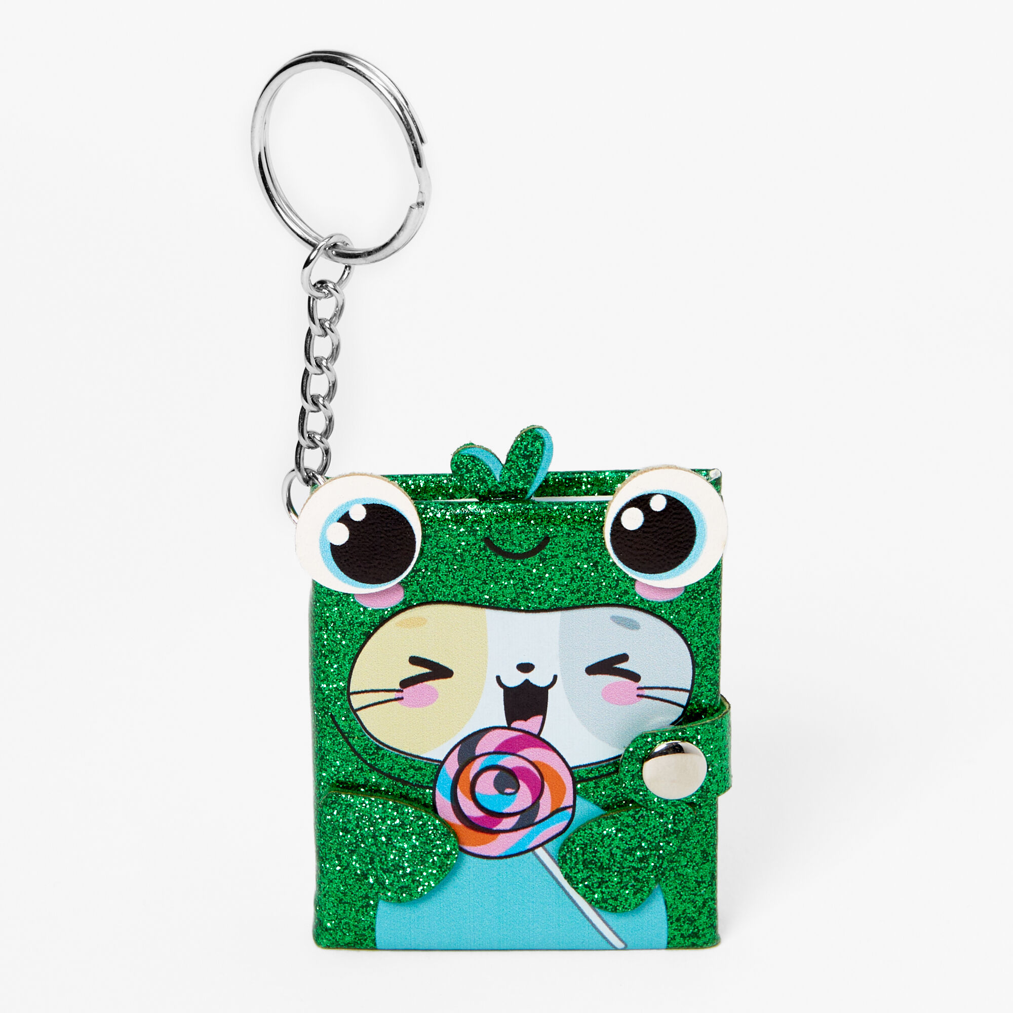 Glitter Frog Costume Cat Mini Diary Keychain,