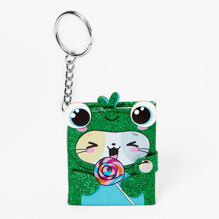 Claire's Glitter Frog Costume Bear Mini Backpack Keychain
