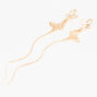 Gold 5.5&quot; Butterfly Linear Drop Earrings,