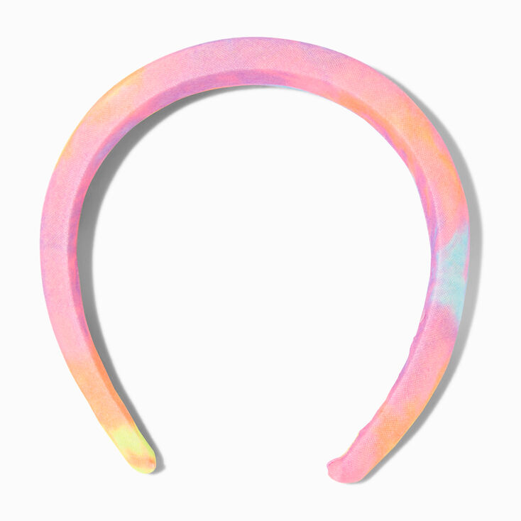 Rainbow Tie Dye Textured Fabric Covered Headband,