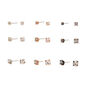 Mixed Metal Graduated Stud Earrings - 9 Pack,