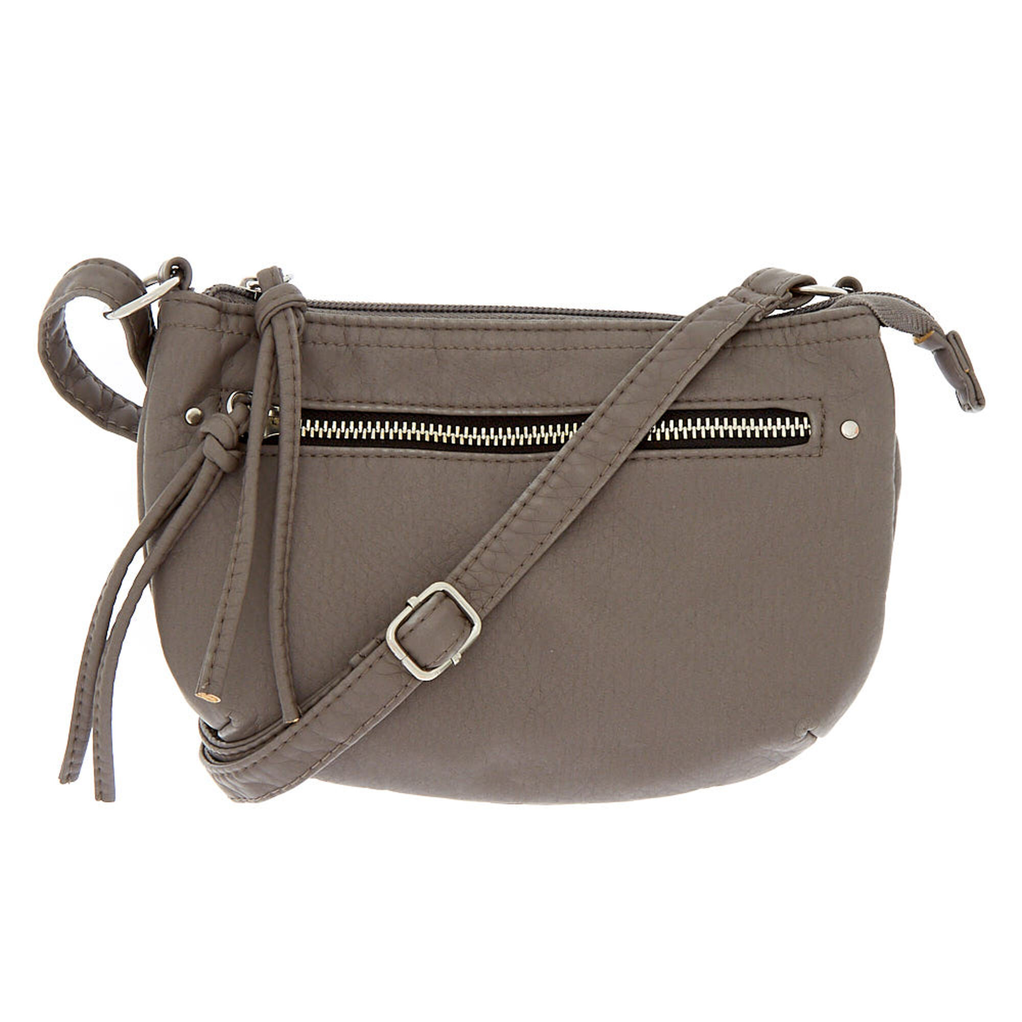 Faux Leather Satchel Crossbody Bag - Gray | Claire&#39;s US