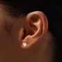 Anodized Pink Heart Sterling Silver Post Stud Earrings,