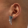 Carved Rose &amp; Pearl Chains Drop Earrings ,