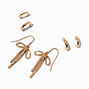 Gold-tone Drippy Bow Earring Stackables Set - 3 Pack,
