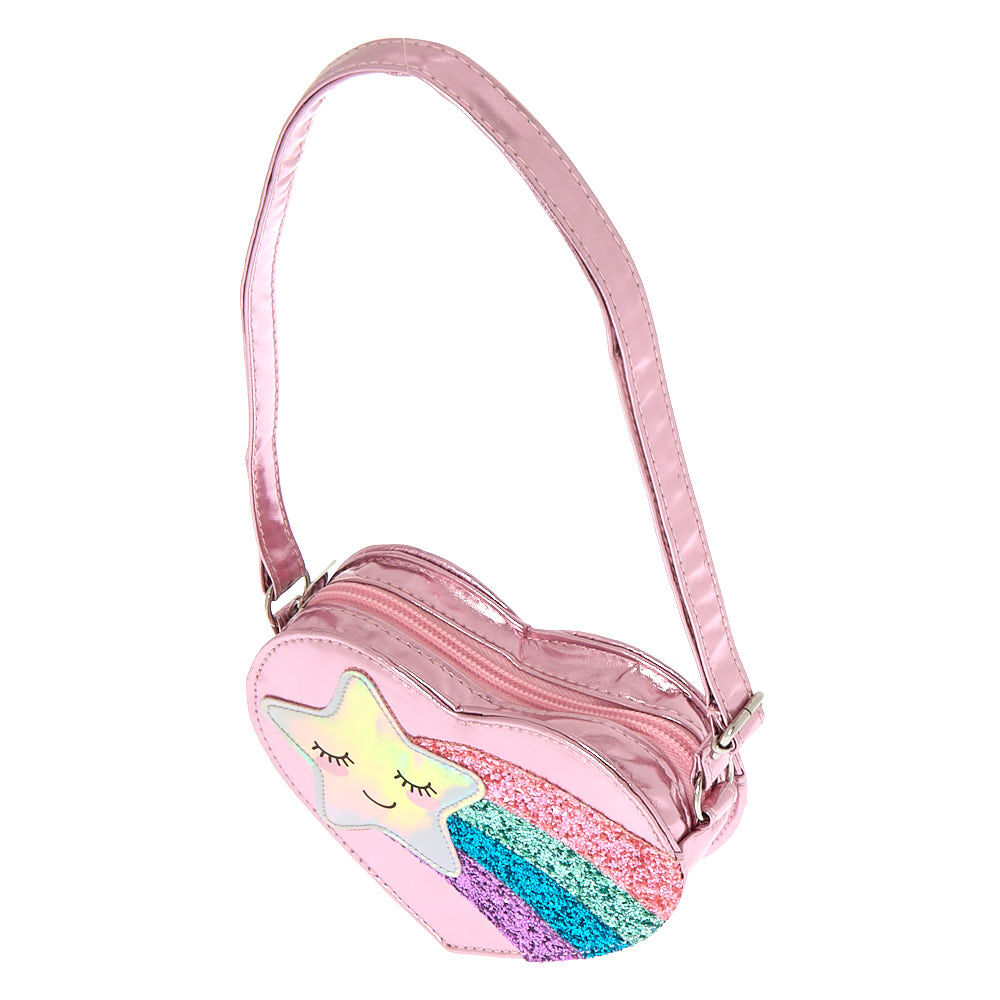 Sac à bandoulière rose étoile filante du Claire's Club,