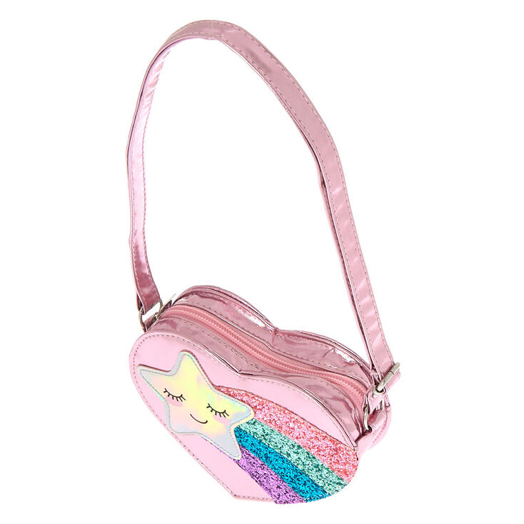Claire&#39;s Club Shooting Star Crossbody Bag - Pink,
