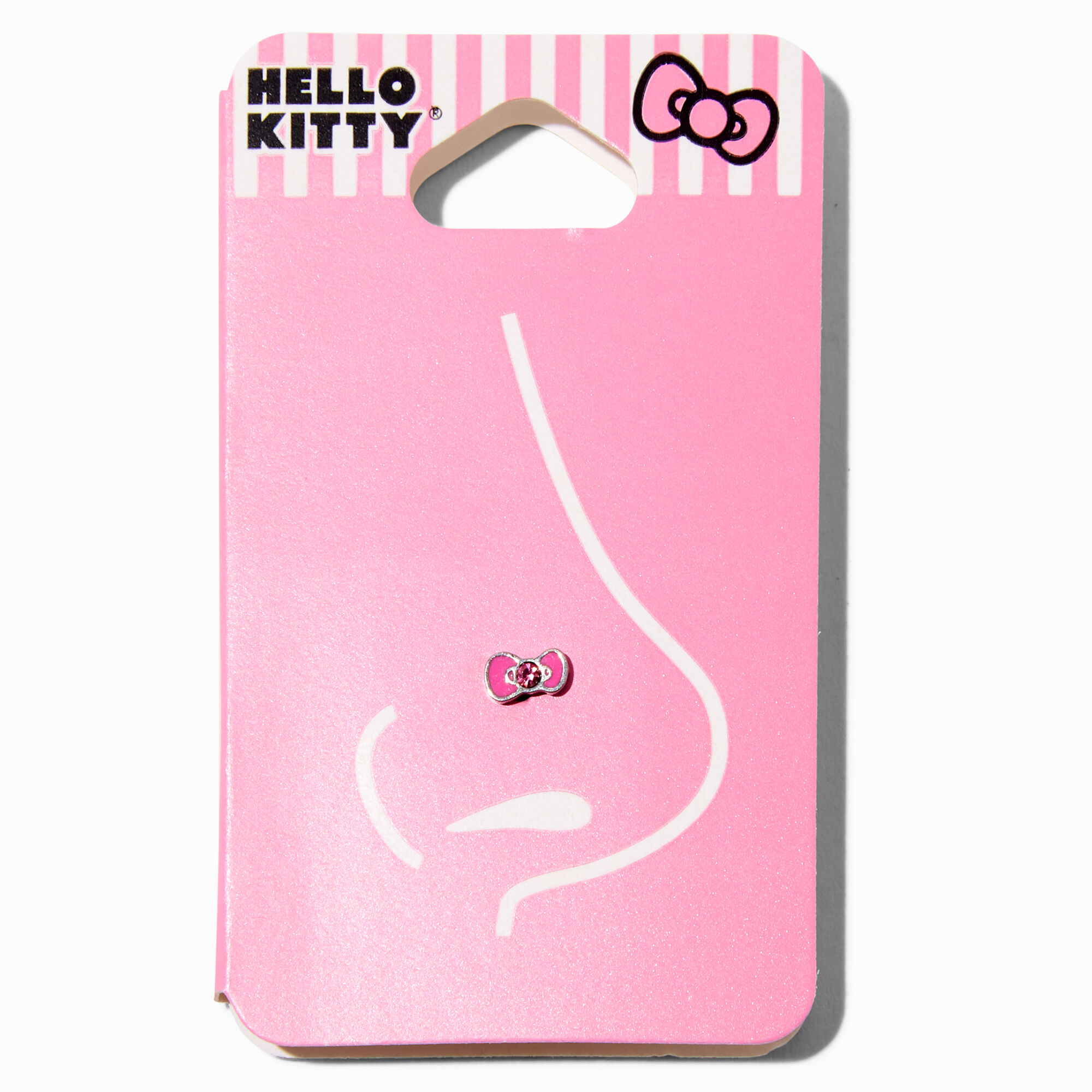 View Claires Hello Kitty Enamel Bow 20G Nose Stud Pink information