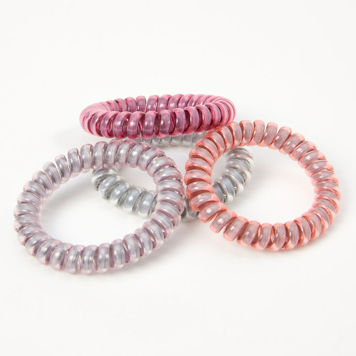 Multicolor Chic Spiral Hair Ties - 4 Pack,