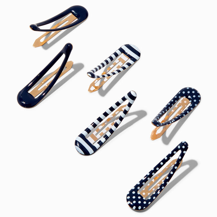 Claire&#39;s Club Navy Mixed School Snap Hair Clips - 6 Pack,