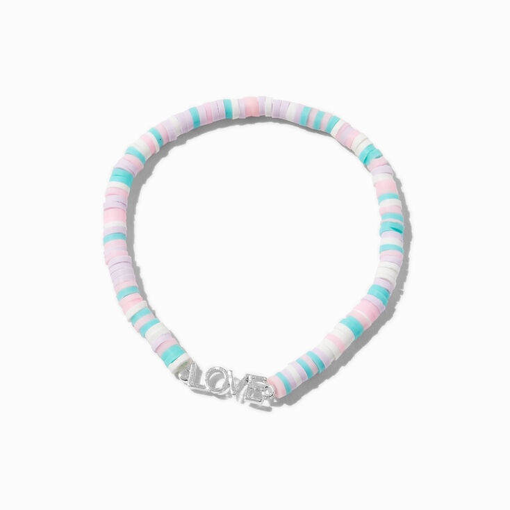 Parure de bijoux perl&eacute;s p&acirc;te fimo pastel &laquo;&nbsp;Love&nbsp;&raquo; Claire&#39;s&nbsp;Club - Lot de 2,