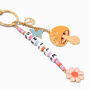 Retro Mushroom &amp; Daisy Beaded Keychain,