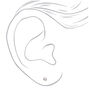 Silver Cubic Zirconia Round Magnetic Earrings - 3MM,