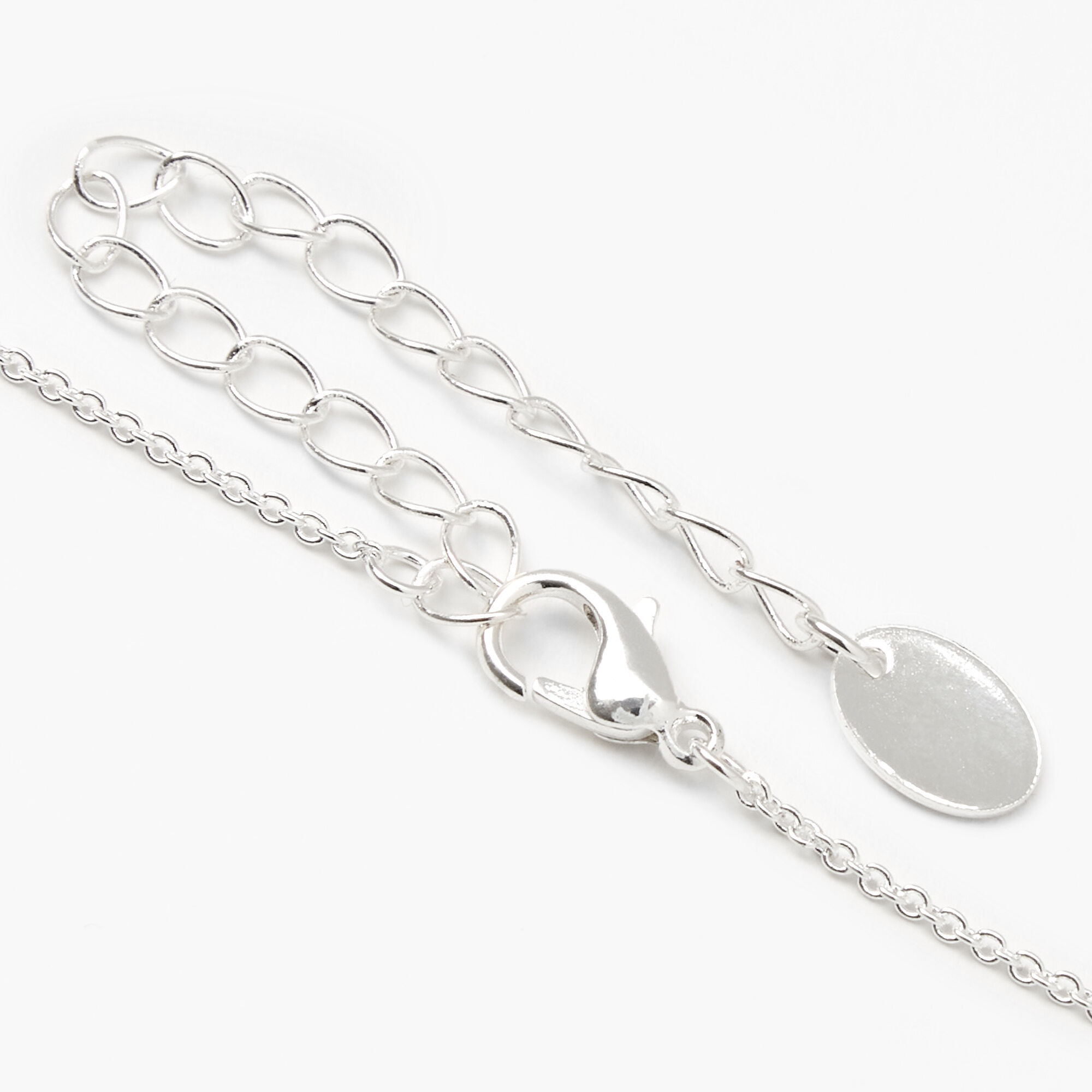 Silver-tone Cubic Zirconia Daisy Pendant Necklace,