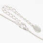 Silver-tone Cubic Zirconia Flower Pendant Necklace,