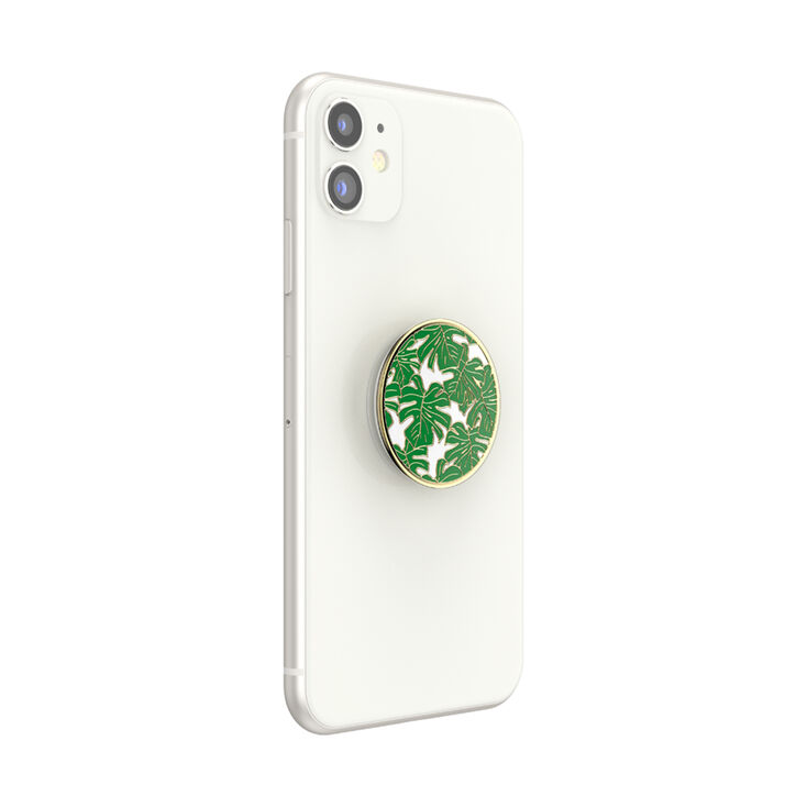 PopSockets&reg; Swappable PopGrip - Enamel Monstera Leaf,