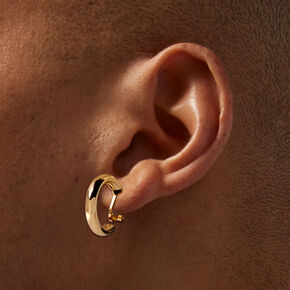 Gold-tone 20mm Tube Clip-On Hoop Earrings,