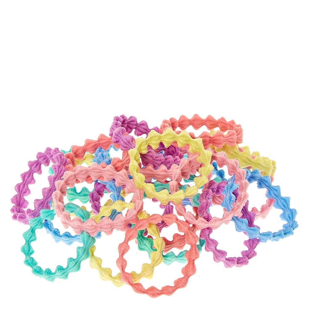 Claire's Club Pastel Wave Hair Bobbles - 24 Pack,
