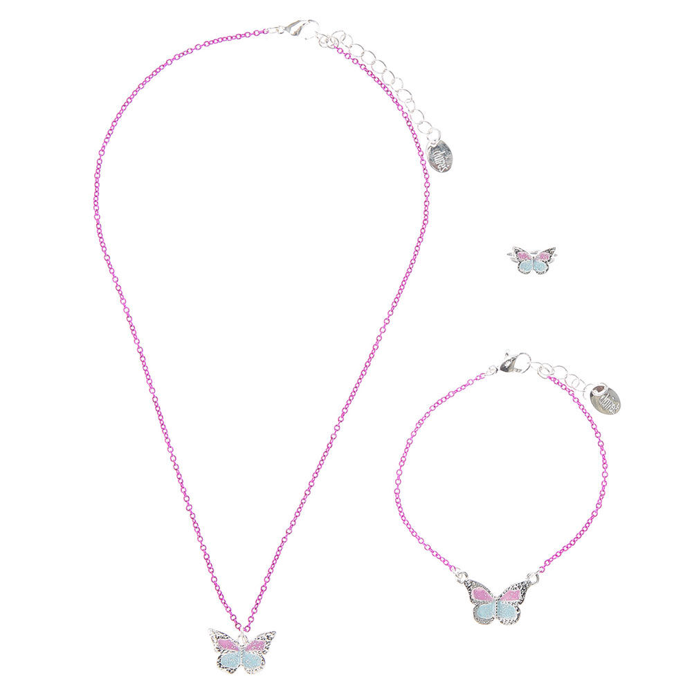 Claire's Club Butterfly Jewellery Set - Purple, 3 Pack,