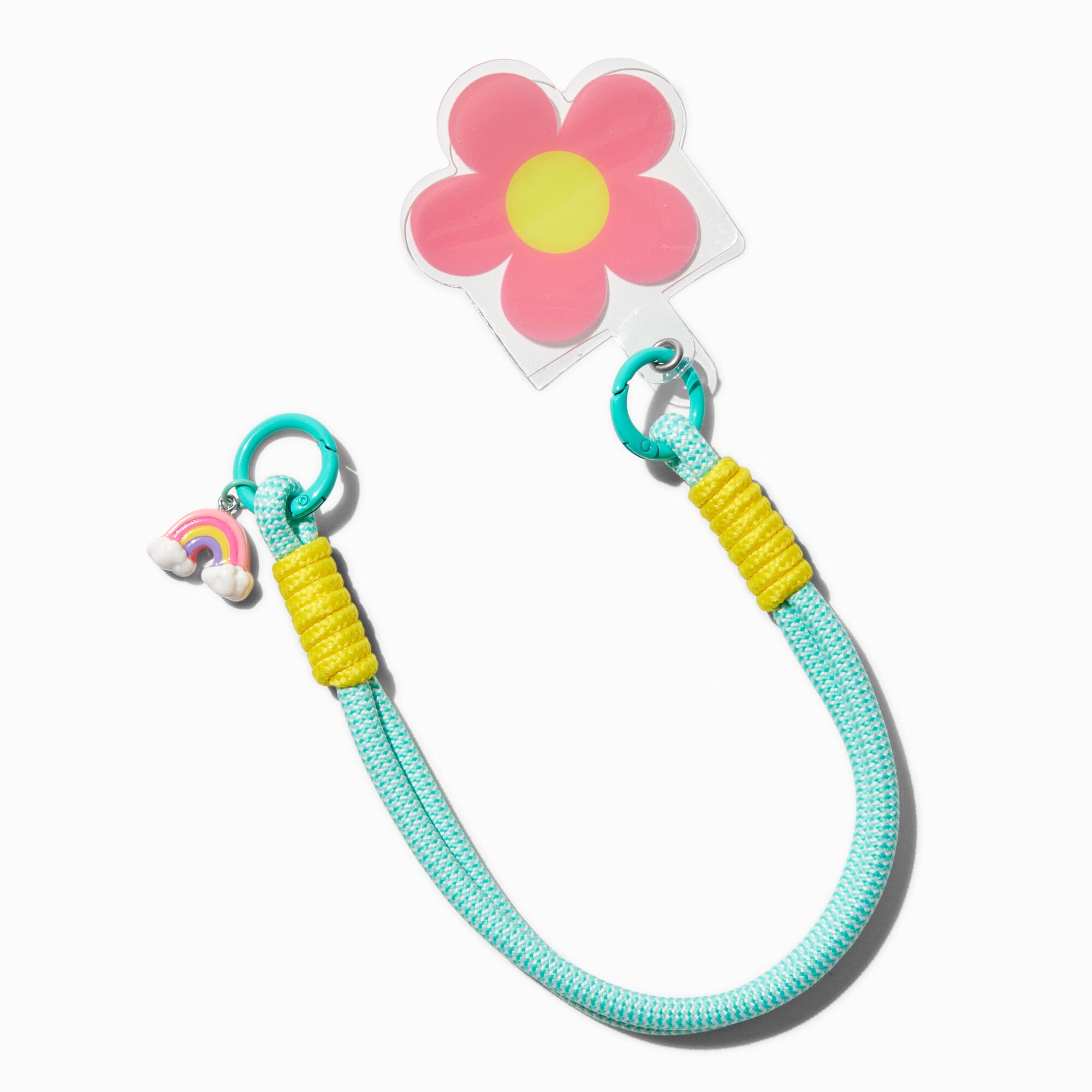 Mint & Yellow Flower Phone Wrist Strap,