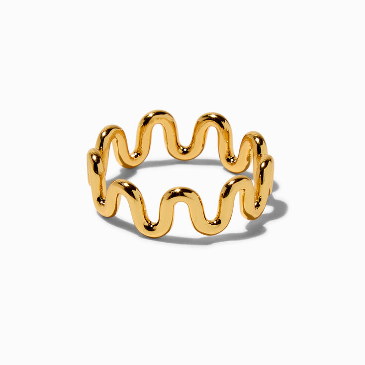 JAM + RICO x Claire&#39;s 18k Yellow Gold Plated Squiggle Ring,