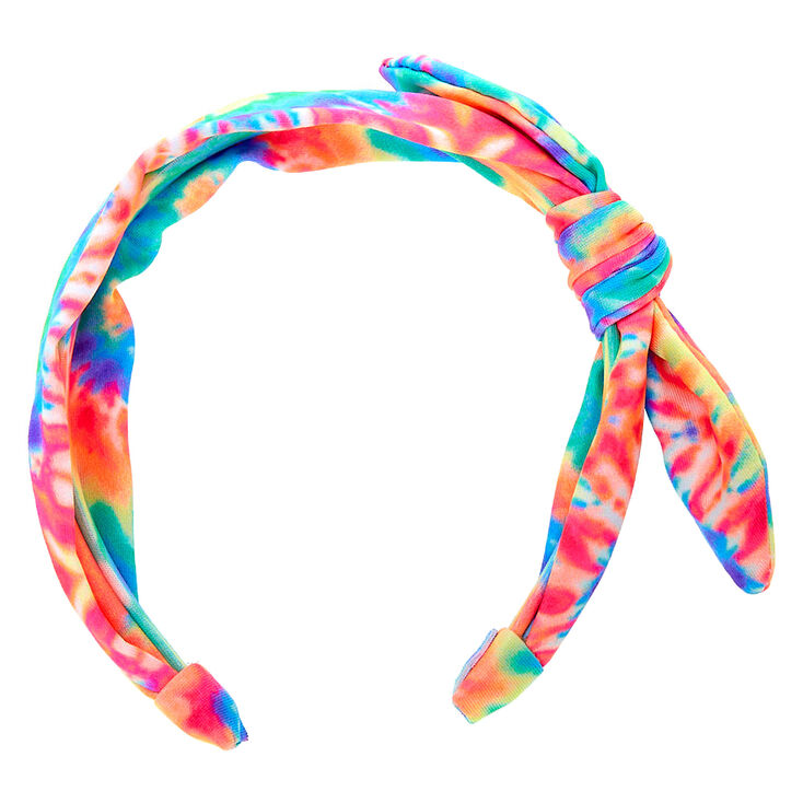 Neon Tie Dye Knotted Bow Headband | Claire's US