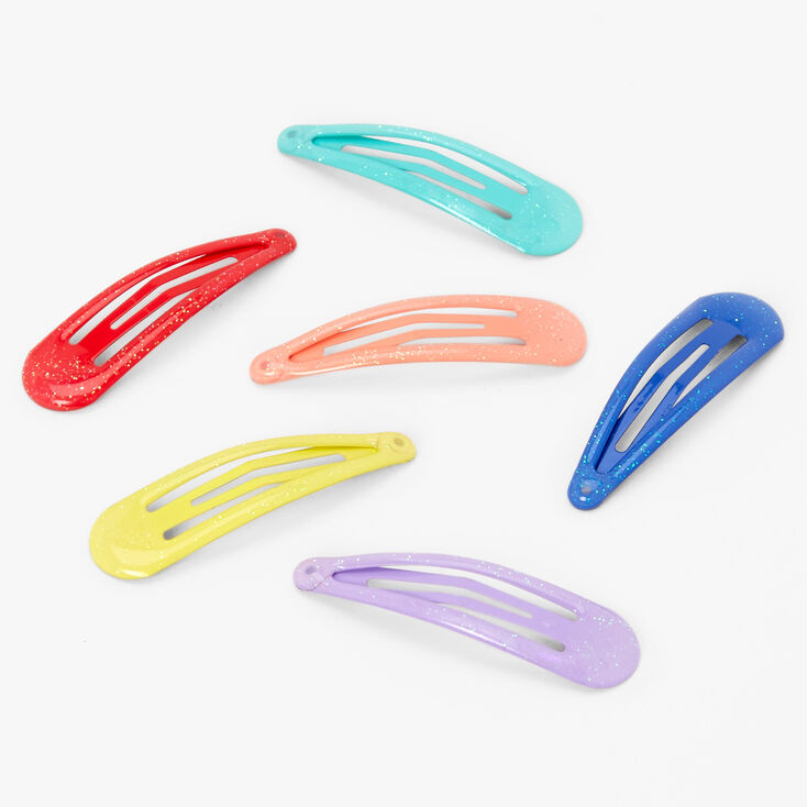 Claire&#39;s Club Glitter Snap Hair Clips - 6 Pack,