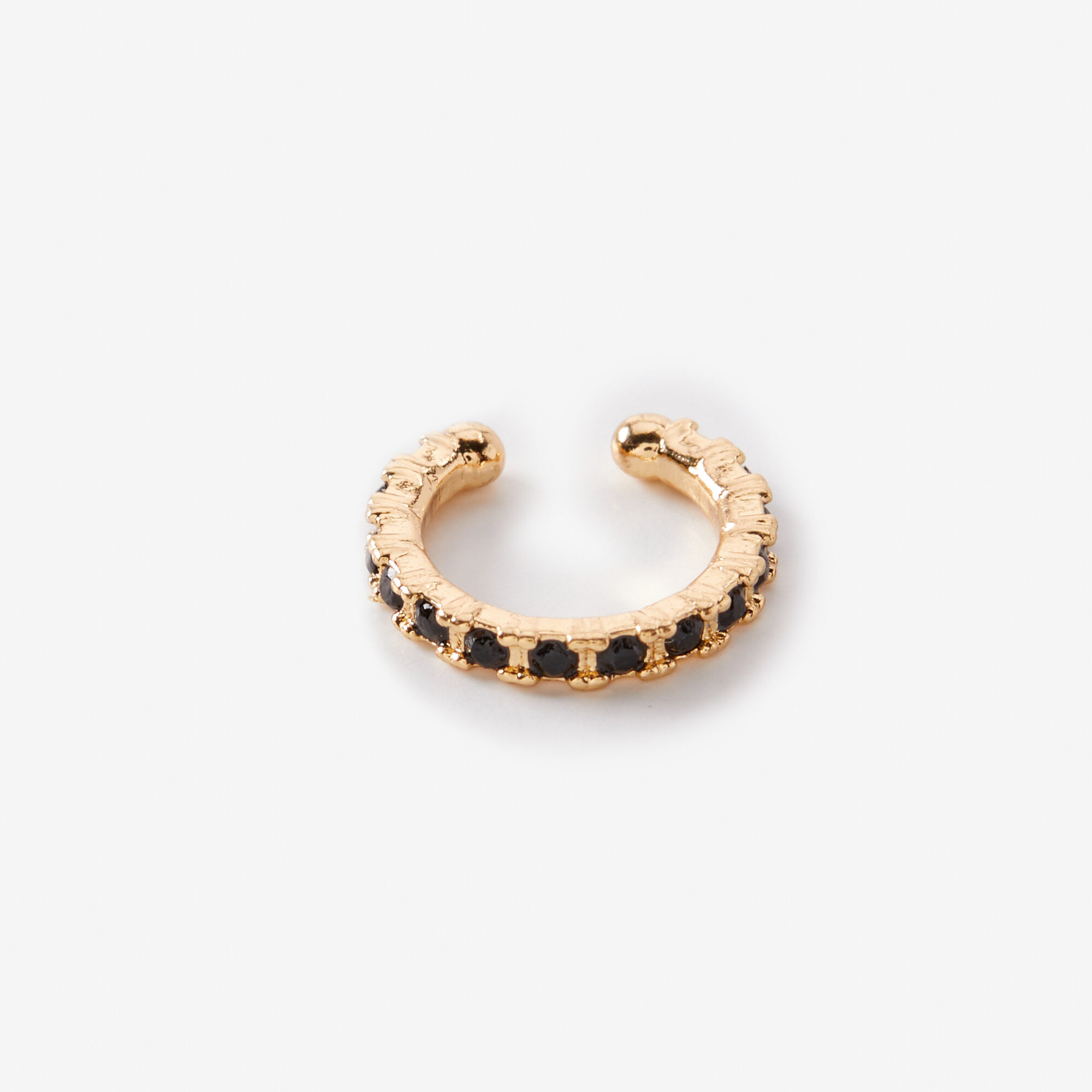 Gold Black Crystal Faux Hoop Nose Ring Claire s US