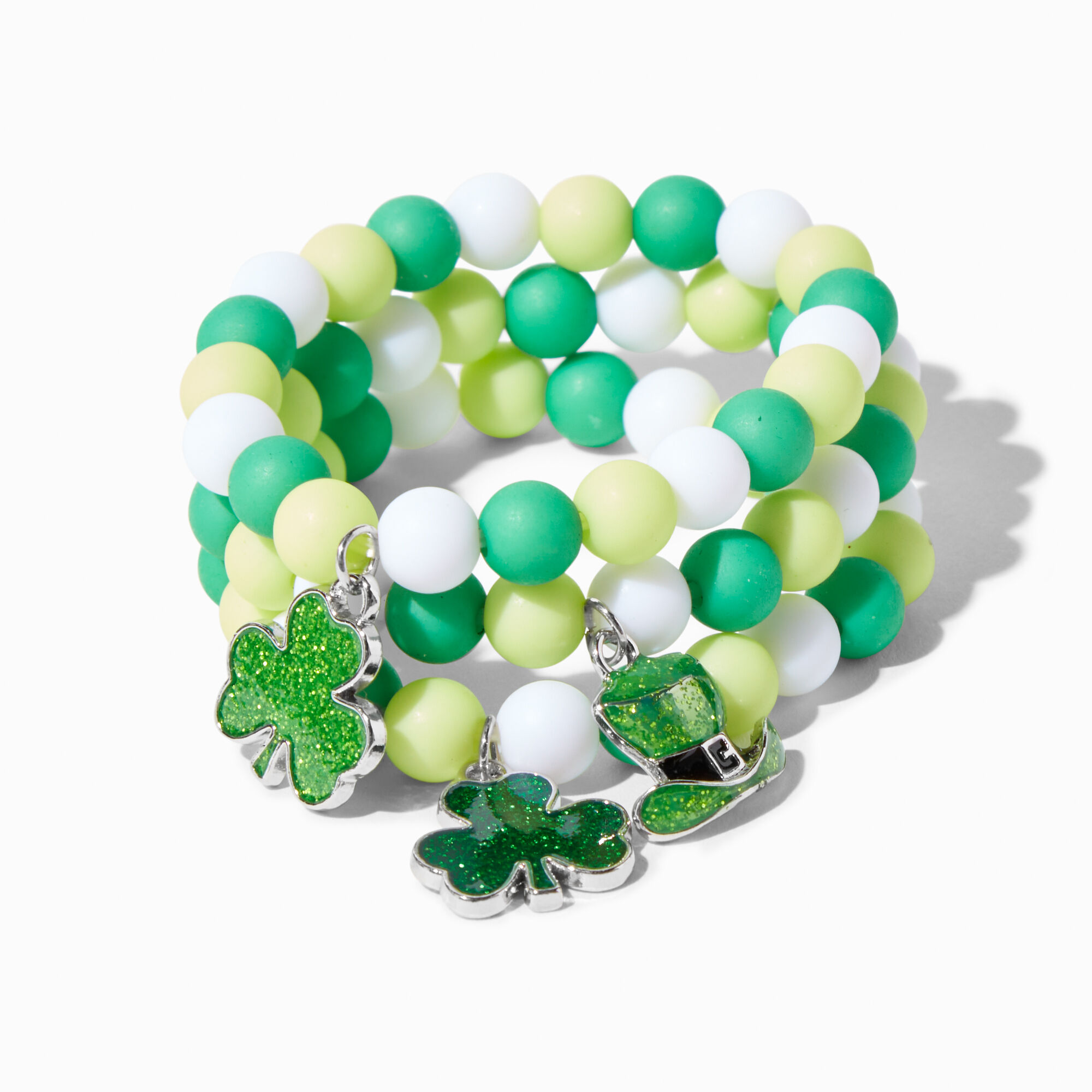 St. Patrick's Day Beaded Stretch Bracelets - 3 Pack,