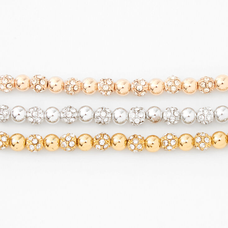 Bracelet bolo disco en m&eacute;taux mixtes - Lot de 3,