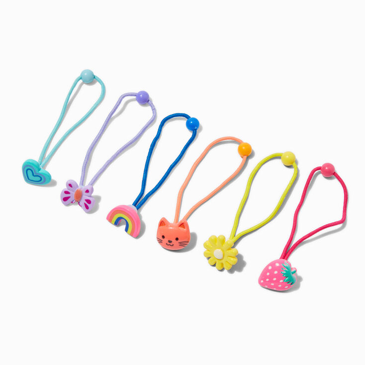 Claire&#39;s Club Mixed Rainbow Hair Ties - 6 Pack,