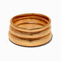 Gold-tone Ribbed Stackable Bangle Bracelets - 3 Pack,
