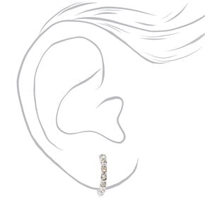 Silver 10MM Crystal Clip-On Earrings,